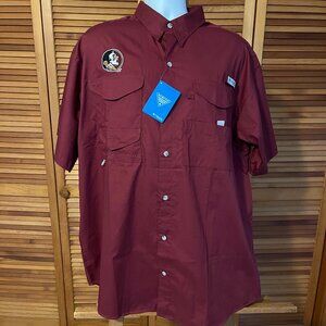 NWT COLUMBIA PFG COLLEGIATE BONEHEAD FSH SZ XL SS COTTON VENTED CASUAL SHIRT